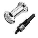 Türspion mit Sichtschutz 180° Weitwinkel Optische Glaslinsen, Tür Spion Bohrloch Ø 14mm, Einstellbare Länge Spion Türspione für 35-60mm Türen, mit 1 x Bohrer