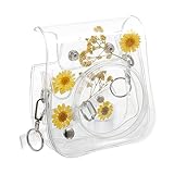 DIYEAH 1 Stück Instantkamera Tasche mit Floralem Muster Kompatibel mit Mini Leichte PVC Schutzhülle Schützt vor Kratzern und Stilvolles Design für Kamera