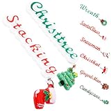 Warmhm 8 Stück Selbstgemacht Weihnachtsbuchstaben Anhänger aus Harz und Kunststoff Weihnachtsbaum und Schlüsselanhänger Vielseitige Bastel Charme für Handyhüllen und Weihnachtsdeko