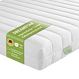 DREAMSTAR Easy Flex | ergonomische 7-Zonen Kaltschaummatratze | Öko-Tex Zertifiziert | Härtegrad 2 und 3 (H2 & H3) | Rollmatratze | Made in EU I 140 x 200 cm
