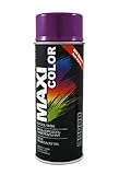 Maxi Color NEW QUALITY Sprühlack Lackspray Glanz 400ml Universelle spray Nitro-zellulose Farbe Sprühlack schnell trocknender Sprühfarbe (RAL 4008 signalviolett/violett glänzend)