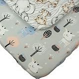 2-teiliges Spannbettlaken für Baby, Kleinkind, Kind, 100 % Baumwolle, superweich, mit schönem Wald- und Savannenmuster, für Nachttisch, kompatibel mit Chicco Next2Me, Tutti Bambini Cozee, 55 x 90 cm