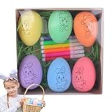 Ostereier-Malset, Kunst und Handwerk, Eierfärbe-Set, bemalbare Ostereier-Set, Osterkorbfüller für Jungen, Ostereier-Dekorationsset, Kinder-Bastelaktivitätsset, Eierfarbe