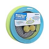 alldoro 60049 Beachball-Set & XL Wurfscheibe Set 2 in 1, 2 Handtrampoline Ø 40 cm + 2 Softbälle, wetterfestes Outdoor-Spielzeug ab 5 Jahren