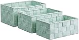 Brandsseller Aufbewahrungsbox Dekobox - Rattan-Optik - 3er-Set (Mint)