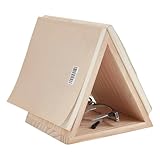 BENECREAT 14 x 14 x 15 cm, dreieckiger Buchseitenhalter, Seitenablage, Holz-Lesestütze für Schlafzimmer, Wohnzimmer, Büro, Bibliothek, Tisch