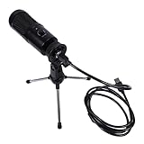 Mikinona USB Kondensatormikrofon für Laptop Plug Play Aufnahmezubehör mit Lautstärkeregler Kompatibel für Konferenzen und Sprachaufnahmen