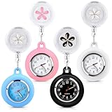 BORDEAG 4 Stück Krankenschwester Uhr, Personalisiert Schwesternuhr, Krankenschwesteruhr, Taschenuhren Für Damen, Einziehbar Taschenuhr Schwesternuhr, Uhr Quarzwerk, Für Damen Herren Pfleger Doktor