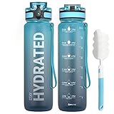 Sahara Sailor Trinkflasche, Sport Trinkflasche, [BPA-frei Tritan] 1L Auslaufsicher Sport Wasserflasche, Sportflasche für Fahrrad, Camping, Yoga, Gym, Kinder, Kohlensäure Geeignet