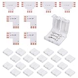 28pcs Led Strip Verbinder,20pcs I Form Led Strip Connector,4pcs L Form Und 4pcs T Form Led Streifen Eckverbinder,3-Pin 10 Mm LöTfreie Led Adapter füR WS2811 WS2812b SK6812