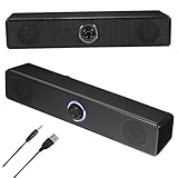 UKCOCO Kabelgebundener Lautsprecher Heim-Soundsystem Lautsprecher Für Monitor Surroundsound-System Soundbar Computer-Lautsprecher Aktivlautsprecher Tragbarer Lautsprecher Plastik