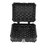 Motorrad Top Case 28L Fassungsvermögen Aluminiumlegierung Wasserdicht Rostbeständig Universal für Motorräder (Schwarz)