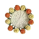 ZEPFJHE Häkelset, Blumenstrauß-Untersetzer, Häkel-Starter-Kits, Blumen-Untersetzer für Heimdekoration, Starterrosenstrauß für Bastelliebhaber