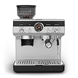 Krups Precision manuelle Siebträgermaschine mit Mahlwerk, Barista Kaffeemaschine mit intuitiver Bedienfläche, Pre-Infusion-Einstellungen, Espressomaschine mit Dampfdüse, schnelles Aufheizen, XP801T10