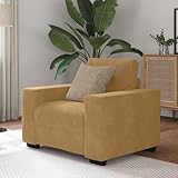 THOYTOUI Sessel Braun 60 cm Samt, Polstergarnitur Schlafcouch Couchgarnitur Lounge Sofa Geeignet für Wohnung Wohnzimmer Schlafzimmer Wohnheim