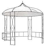 Pavillon mit pulverbeschichtetem Eisenrahmen und Polyester-Dach, UV- und Wasserbeständig, Ideal für Gartenfeste, Grillen und Picknicks, Zelt Pavillon, Camping Pavillons, Weiß, 3 x 2.9 m