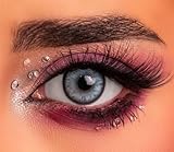 Farbige Kontaktlinsen ohne Stärke – weiche Jahreslinsen kontaktlinsen farbig für Damen + Brillenträger – farbige Kontaktlinsen (Husky Blue, 2 stück (1er Pack), 0, Dioptrien)