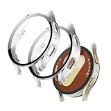 Tuocal 2 Stück Hart PC Hülle Kompatibel für Samsung Galaxy Watch 7 44mm Schutzhülle, Ultradünn HD Gehärtetes Glas Kratzfester Rundum Displayschutz für Galaxy Watch 7 Schutz Case, Silber