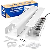 HOMEPROTEK Kabelkanal für EIN ordentliches Kabelmanagement, 2 Stück, weiß – Kabelhalterung mit einfacher Montage, 43 x 10 x 10 cm Kabel-Organizer, für Büro zu Hause