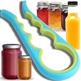 Retoo Deckelöffner Glasöffner Flaschenöffner für Senioren Dosenöffner für Schwache Hände Arthritis Multi-Funktions Küchenhelfer Rutschfestem Griff Seniorenhilfe Küchenhilfe Gelb-Blau