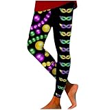 HOOUDO Tages Angebote Sale Leggings für Frauen 2025 Karneval Fancy Maske gedruckt Urlaub Strumpfhosen hohe Taille Yoga Hosen Capri Strumpfhosen Mein Bestellung Sale