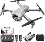 OKYUK i3 PRO Drohne mit kamera 4k, 50 Min. Flugzeit, unter 139 g, 200 Meter FPV-Übertragung, bürstenloser Motor. Follow-Me/Return/Fotografie/Video, RC Quadcopter für Anfänger, Erwachsene (Grau)