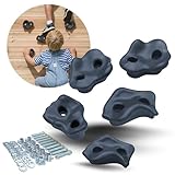 Spielturmking® Klettergriffe Anthrazit 5-30 Stück, Klettersteine Kinder, Klettergriffe Kinder für Klettergerüst Outdoor und Kletterwand Kinder, Kletterwand Griffe für Spielturm Outdoor & Indoor (10)