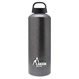 Laken Classic Alu Trinkflasche Weite Öffnung Schraubdeckel mit Schlaufe, BPA frei Aluminiumtrinkflasche, 1L, Granit
