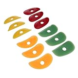 CHICIRIS 12-teiliges Töpferton-Rippen-Set, Weiches und Belastbares Silikon-Tonwerkzeug für DIY-Projekte, Perfekte Größe für Optimalen Halt