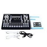 Live Soundkarte Audio Mixer Zweikanal Aufnahmemischer PC Mobiltelefon Universell Mischpult für Streaming Aufnahmen Mikrofon 48 V