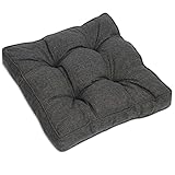 Beautissu Outdoor Loungekissen 50x50cm – Bequemes Sitzkissen 10cm dick Polster Sitzauflage Schmutz- & Wasserabweisend Gartenkissen Gartenmöbel Rattan Lounge Auflage Anthrazit – BeauFlair