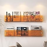 Zeitschriftenständer, Wand-Organizer, transparenter Acryl-Broschürenhalter, 3 Stück, hängende Kinderliteraturaufbewahrung und -ausstellungs-Bücherregal