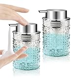 RETON 2 Stück Schaumseifenspender, 300 ml, transparenter Schaumseifenspender mit Kunststoffpumpe, nachfüllbarer Handseifenspender für Badezimmer, Küche, Arbeitsplatte