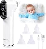 Baby Nasensauger, Nasensauger Baby Elektrisch mit LED-Lampe, 4 wiederverwendbare Silikon-Rotzsaugerdüsen & 3 Saugstufen für Neugeborene, Kleinkinder und Kleinkinder Copper Blue