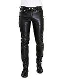 Bockle® Big Cheeker Schwarze Herren Lederhose Lederjeans Rindleder, Size: 36W / 36L