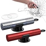 Notfallhammer Auto mit Gurtschneider 2er Set Hammerdex Original Glasbrecher 2-in-1 Nothammer für Auto mit Gurtschneider & Gehärteten Spitzen Notfall Hammer Car Safety Hammer Silber und Rot