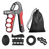 Finger Strengthener Kit - 5x Grip Krafttrainer Set mit Tragetasche, Multifunktionaler Handtrainer für Männer, Frauen, Studenten, Tragbarer Unterarm und Handmuskeltrainer, Stressabbau Fitness Werkzeug