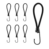 iguTrail 6 Stück Expander mit Haken,15cm Planenspanner, Gummispanner für Planen, Netze, Banner, Expanderschlingen, Spannhaken, Schwarz