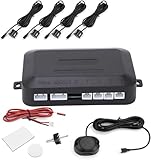 Longzhuo PDC Rückfahrhilfe 4X Ultraschallsensoren mit akustischem Alarm - Universelles Nachrüstkit für 12V Autos