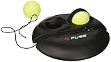 Pure2Improve Tennis Trainer, bis 15m dehnbar, inkl. 2 Tennisbälle, Schwarz, Ball mit Schnur, Tennis zubehör, Tennistrainer, Innovatives Ballspiel für Draußen, Selbststudium