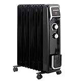 PowOn Ölradiator 2500 Watt mit Wäschetrockner & Luftbefeuchter - 49x24x62 11 Rippen Elektroheizung Energiesparend - Öl Radiator Heizkörper Elektrisch Elektrische Heizung Ölradiator Energiesparend