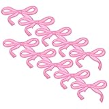 PACKOVE 10 Stück Bestickte Schleifen Bügelflicken Niedliche Applikationen zum Aufbügeln Detailreiche Stickerei für Jacken Rucksäcke Jeans Einfache Anbringung Rosa Schleifen Patches