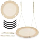 HyperMotion Nestschaukel 100 cm Beige – Outdoor & Indoor Schaukel für Kinder & Erwachsene, Hängeschaukel bis 150 kg, Gartenschaukel höhenverstellbar, wetterfest