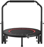 Fitness Rebounder Mini-Trampolin mit verstellbarem Schaumstoffgriff – Indoor/Outdoor Workout für Erwachsene, maximale Belastung 150 kg – Übungssprung
