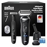 Braun Bundle mit Series 7 Rasierer Kabelloser, Nass und Trockenrasierer, Wasserdicht, Made in Germany, N7200cce, Schwarz + Series XT3 Barttrimmer & Bodygroomer, Wasserdicht, XT3200, Schwarz