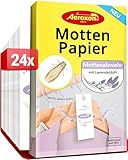 Aeroxon Mottenschutz Kleiderschrank 24 Mottenpapier - Effektiver Schutz gegen Kleidermotten, Textilschutz für bis zu 3 Monate, Lavendelduft, Mottenschutzpapier für Kleidung, Schrank & Textilien