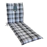 LILENO HOME Sonnenliege Auflage als [1er Set - Rollliege] in Karo Grau - Gartenliegen Auflage perfekt für Strandliege - Polster Auflage für Gartenliege (188x60x5cm)