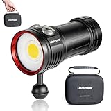 Letonpower Tauchen Taschenlampe 18000 Lumen Tauchen Taschenlampe 100m Wasserdichte Tauchlampe Unterwasser Video Taschenlampe Outdoor Tauchen Lampe