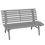 Outsunny 2-Sitzer Gartenbank Alu, wetterfest Sitzbank, UV-Beständig Gartenmöbel mit Lamellen-Design, Parkbank 240kg belastbar, Balkonbank für Balkon Terrasse, Garten, 123x67x79cm, Grau