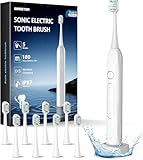 Elektrische Zahnbürste, Schallzahnbürste 5-Modi, 30S-Erinnerung, Zahnbürste Elektrisch Weißen Ihre Zähne in Zwei Wochen, 8 Austauschbare Bürstenköpfe mit 3D Wavy Soft Brush, IPX7 Electric Toothbrus